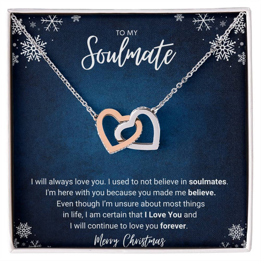 To My Soulmate |  Interlocking Hearts necklace